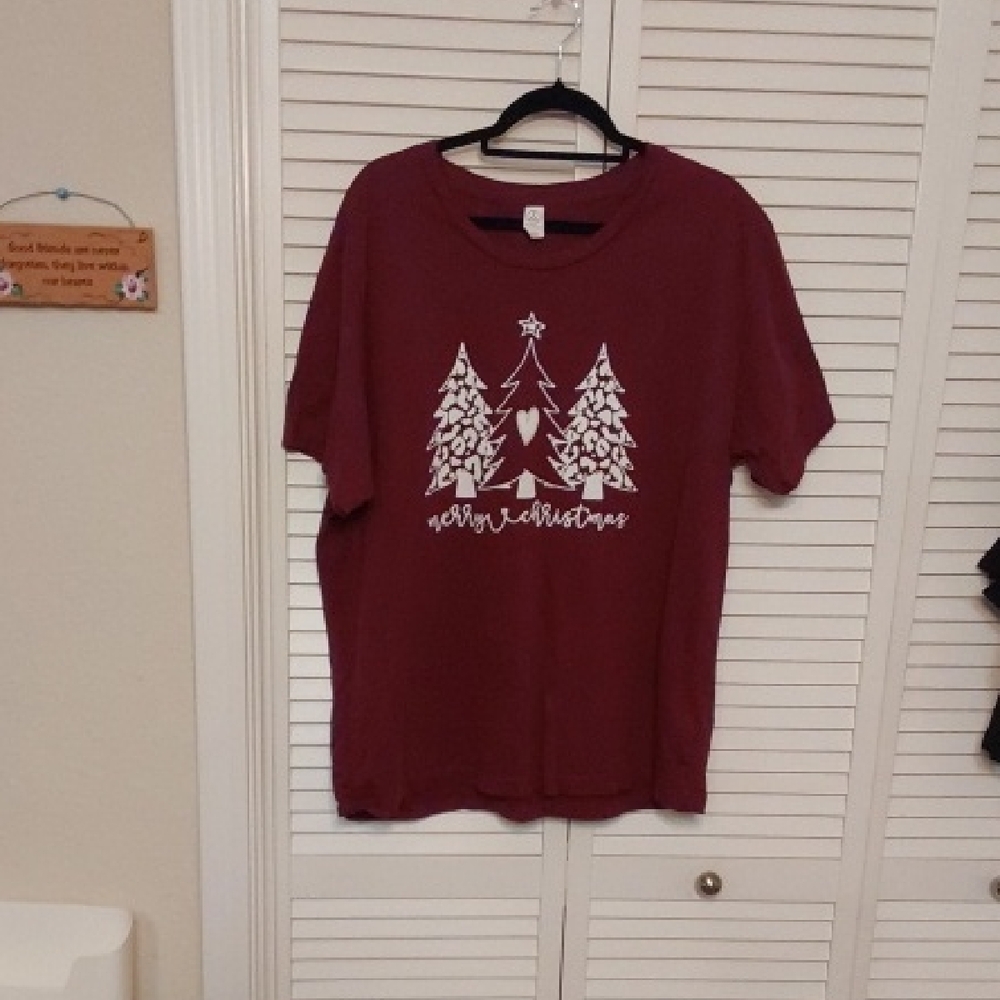 Alternative Burgundy Christmas Tree Tee